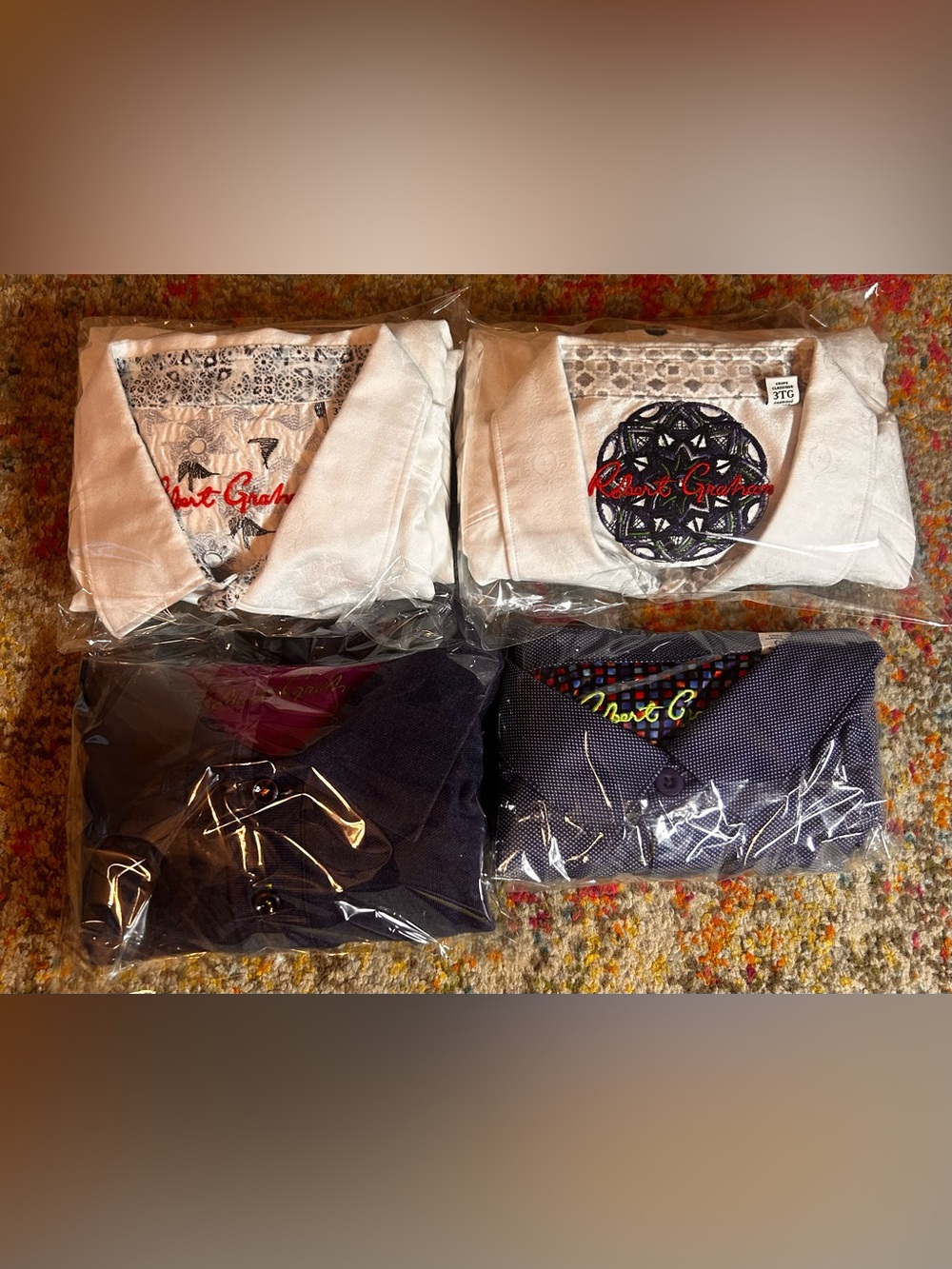 Robert Graham 4 Pack Button Down/Polo Bundle/Lot Various Sizes. 3XL, 3XL, XL, L